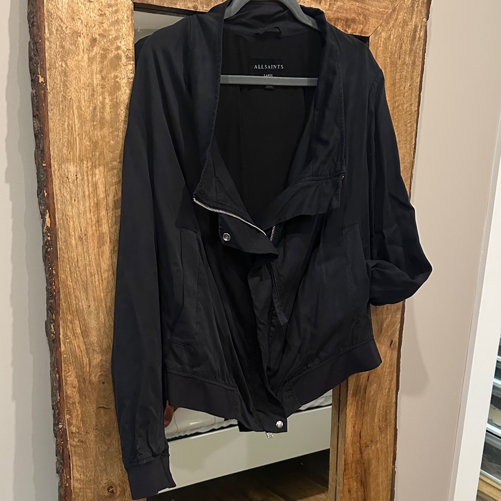 All Saints Midnight Blue Bomber Jacket